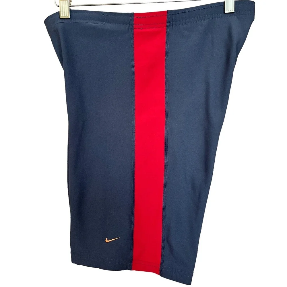 Nike Mens Active Workout Shorts XL Gray Orange Stretch Exercise Gym Training